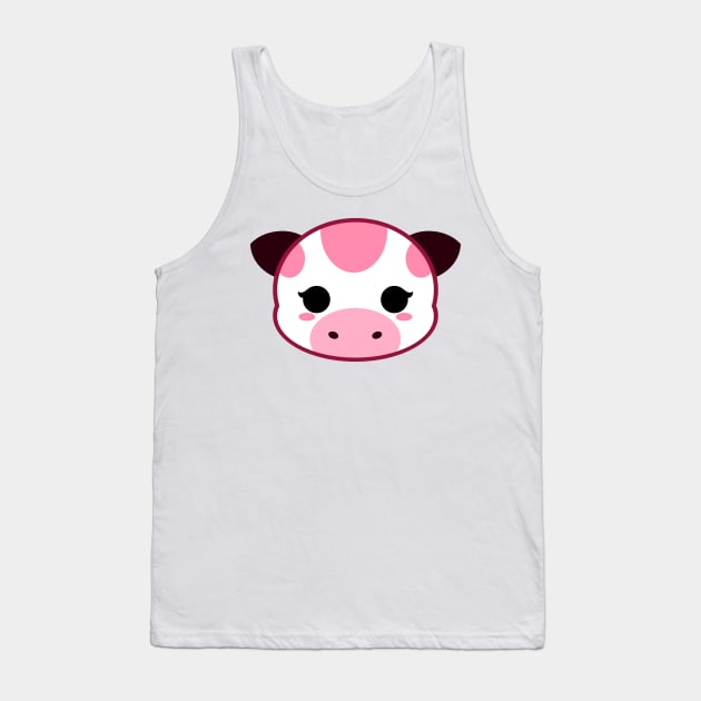 Cute Strawberry Milk Cow Tank Top by alien3287